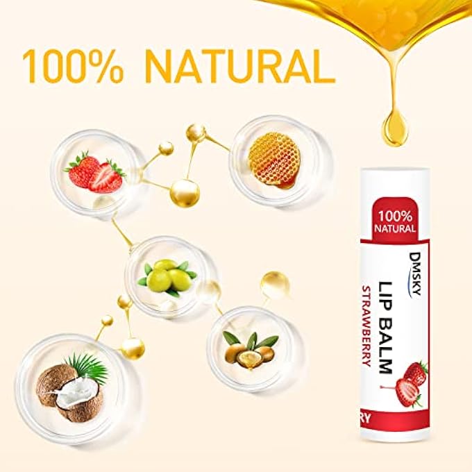 Dmsky 60 PACK LIP BALM, NATURAL LIP BALM BULK WITH VITAMIN E AND COCONUT OIL, MOISTURIZING LIP BALM FOR CHAPPED LIPS, BULK LIP BALM FOR WOMEN-12 FLAVORS - Image 2